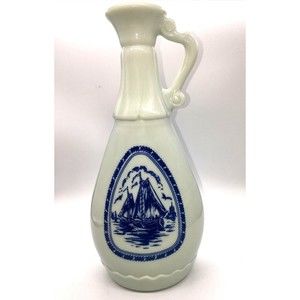 Delft Wine Decanter Pitcher. Ships & Windmill Holland 11 x 4 1/2". Blue & White